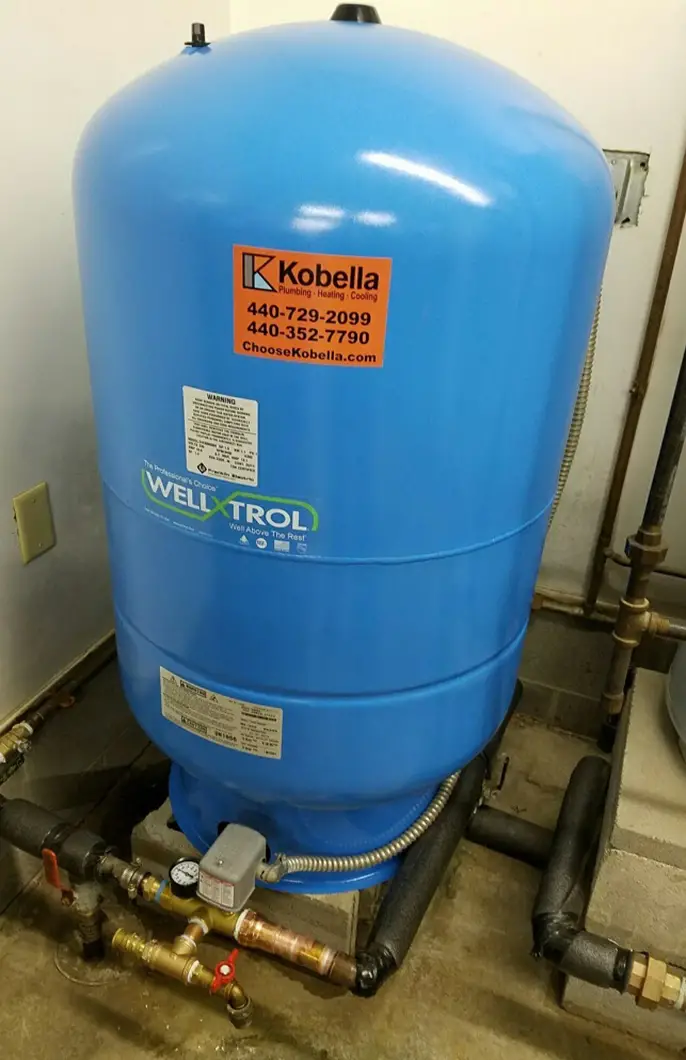 A newly installed Well-X-Trol well tank