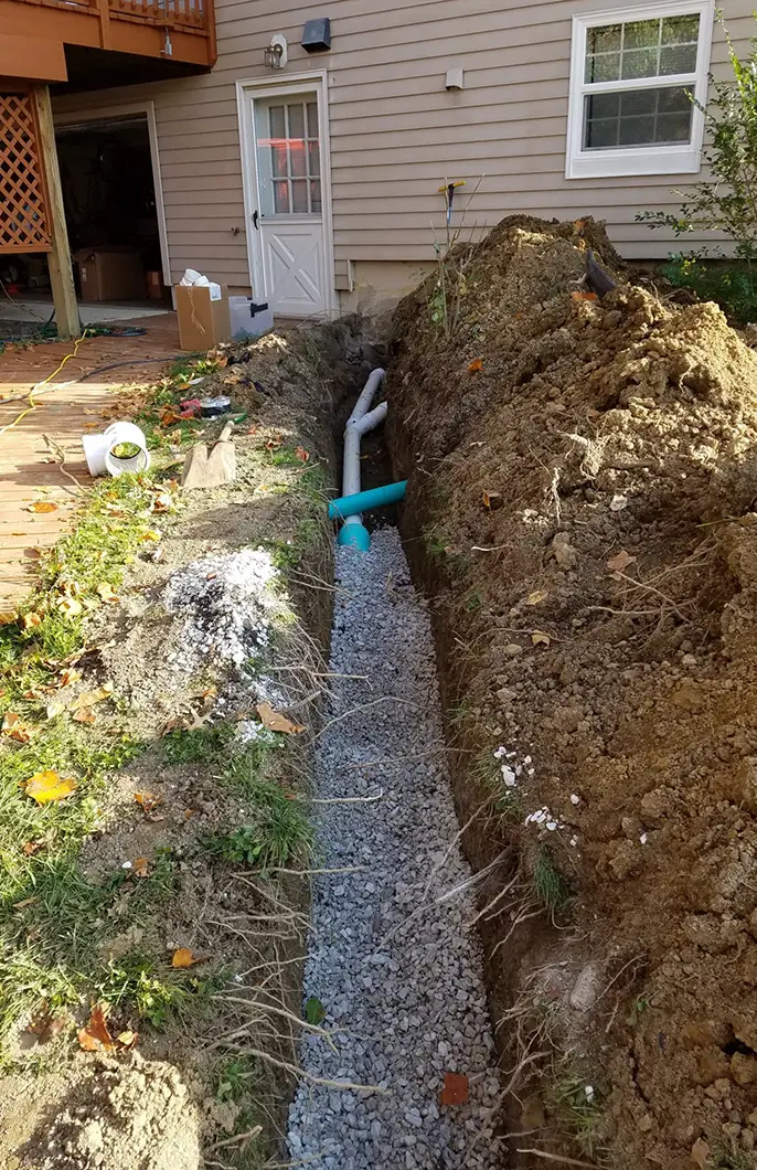 Piping being installed outside of a customer's house