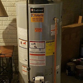 A newly installed hot water heater