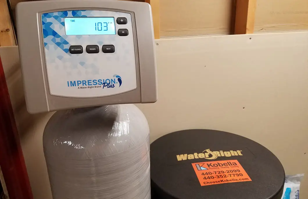 A newly installed water softener