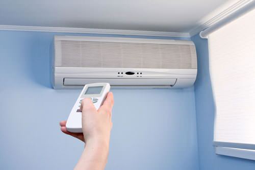 Ductless AC system unit in a home